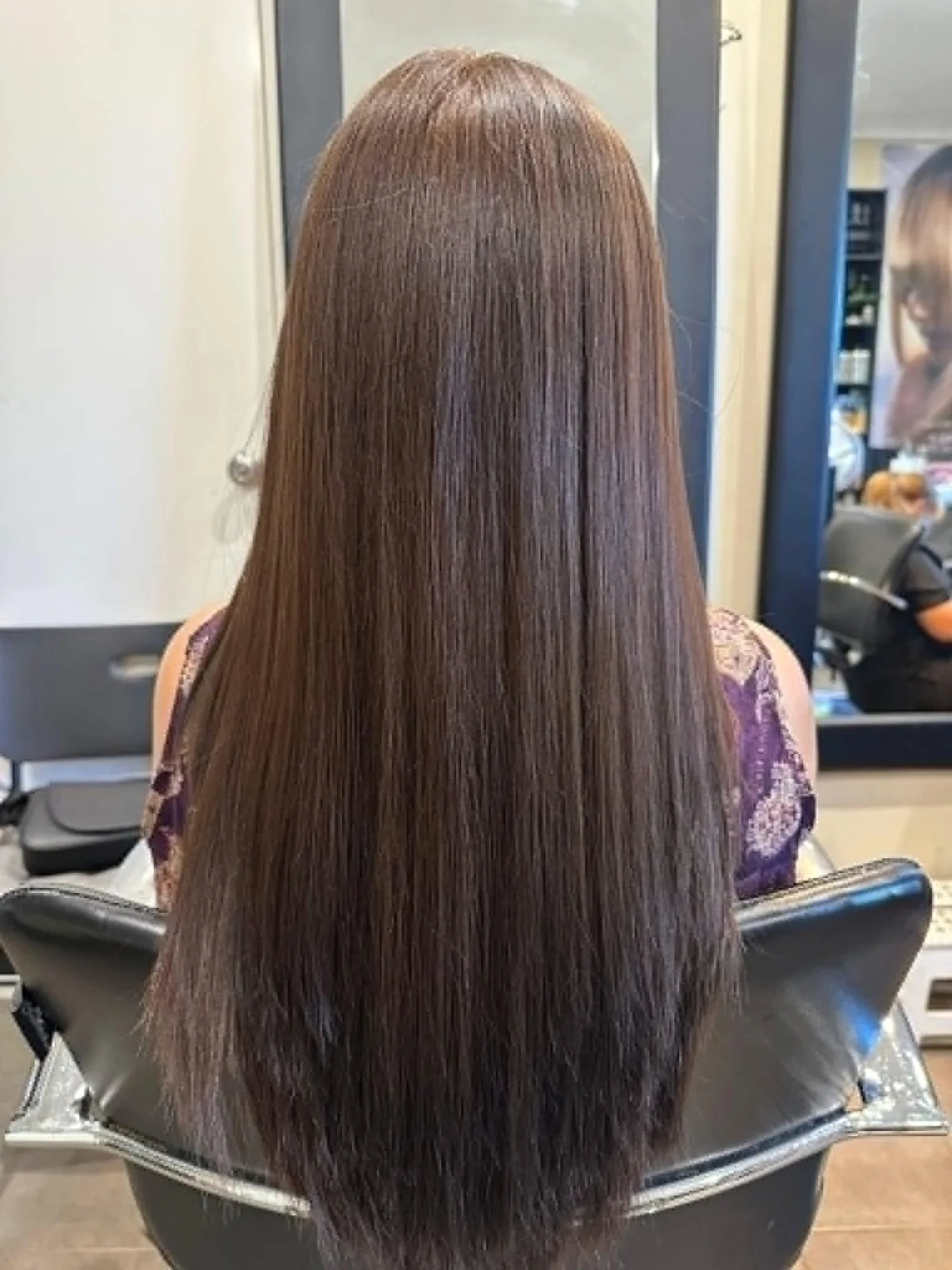 After long hair smoothing