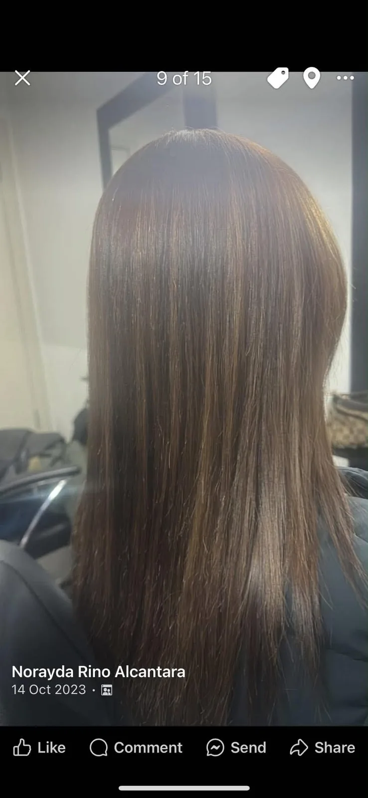 After frizzy hair smoothing