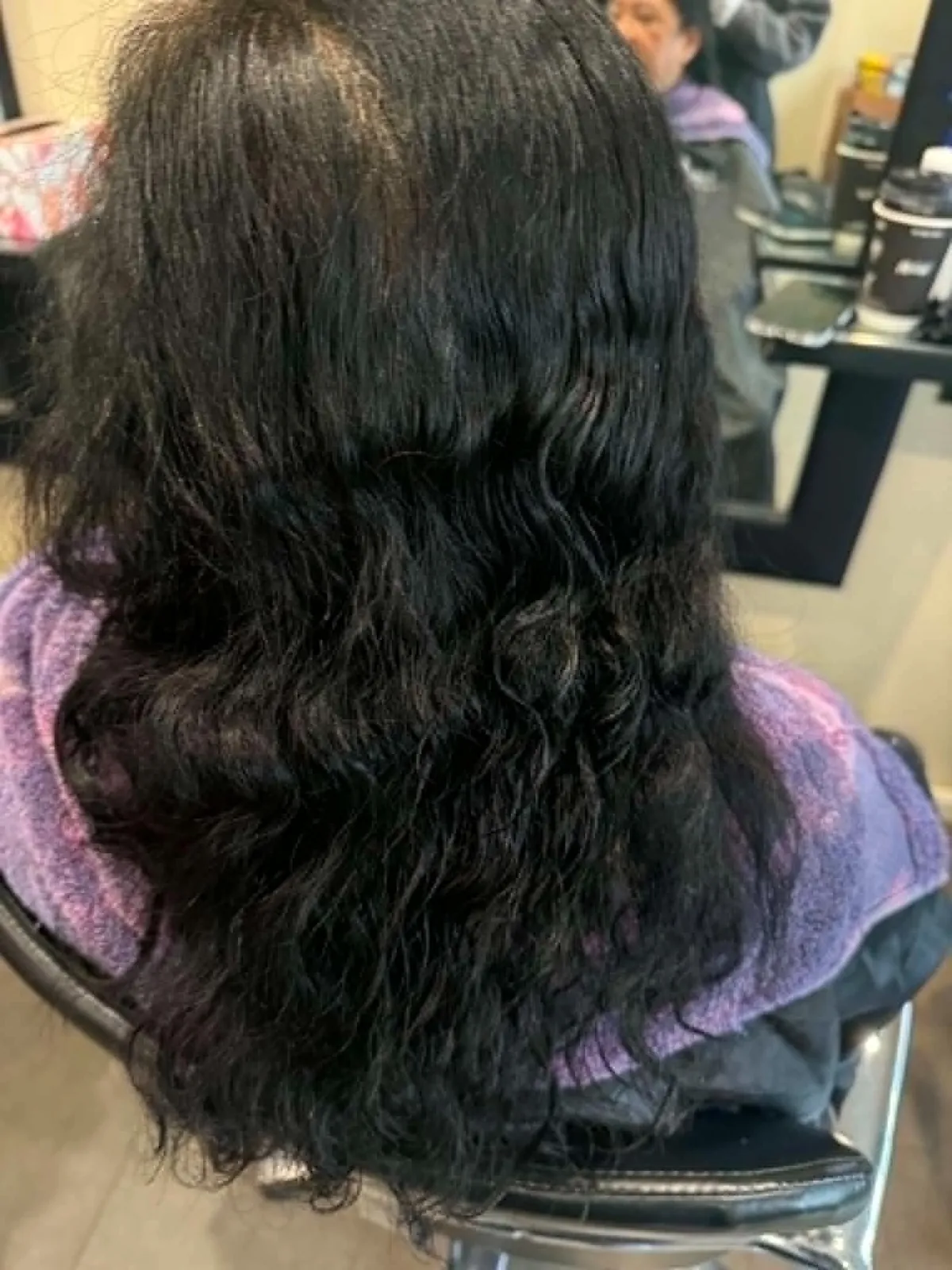 Before sleek hair transformation