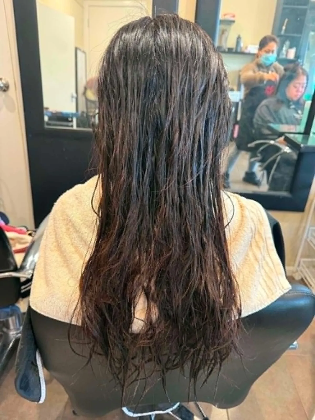 Before long hair smoothing