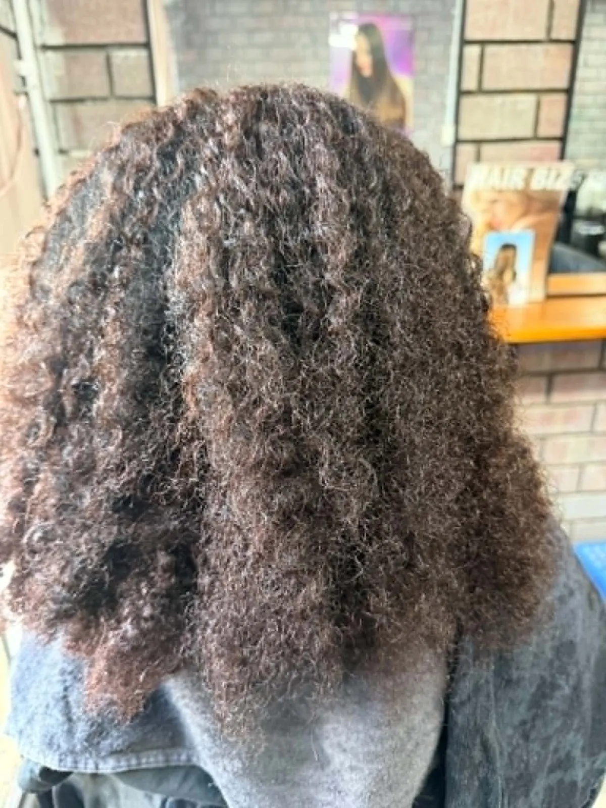 Before textured hair straightening