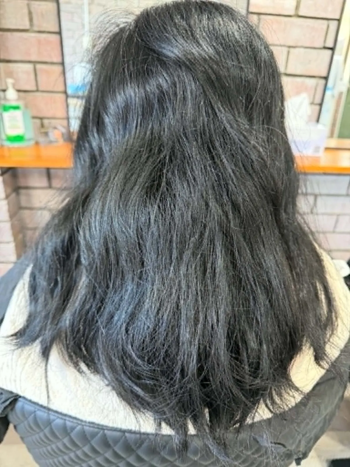 Before dark hair smoothing