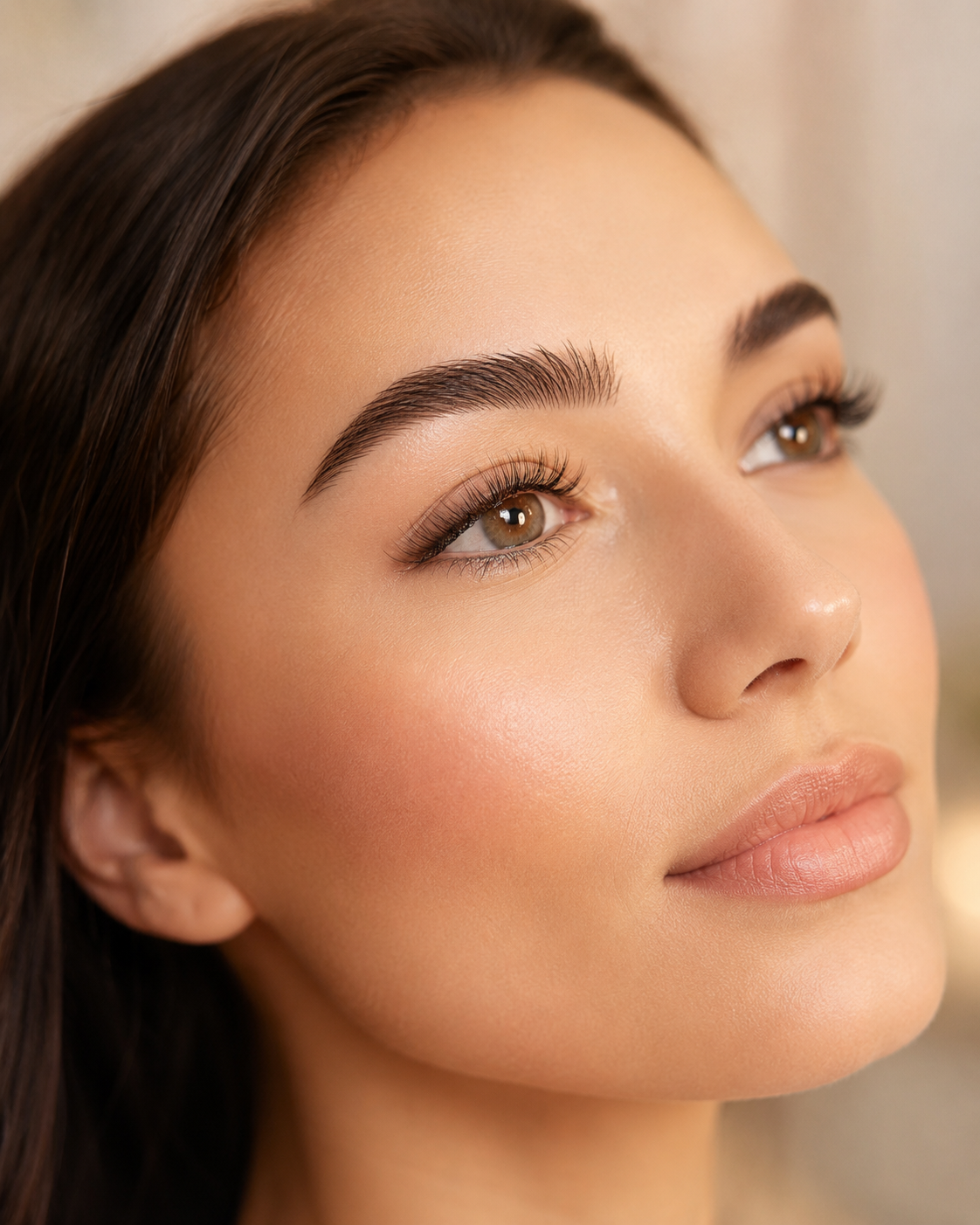 Brows and lashes beauty close-up
