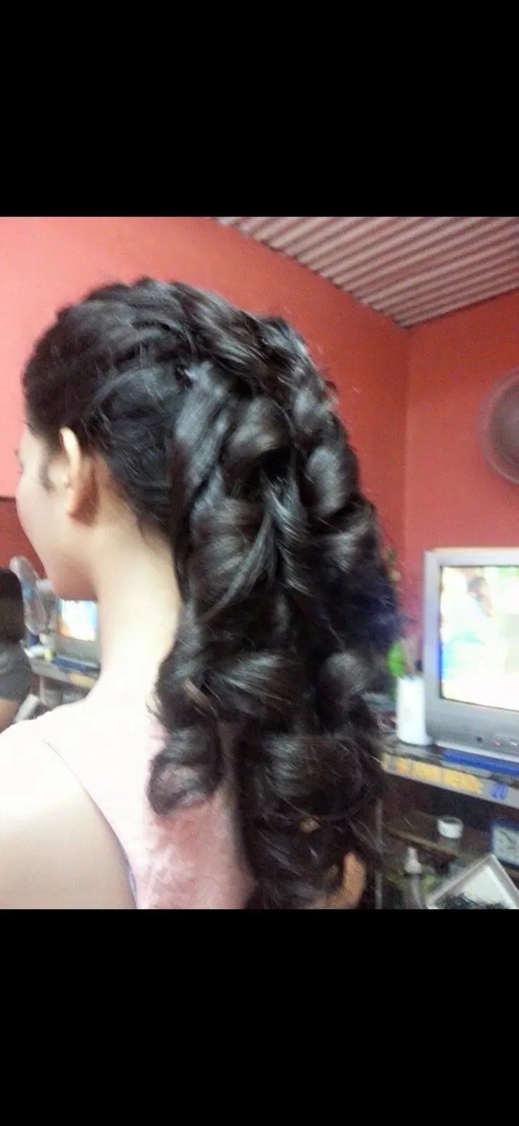 Curled formal hairstyle